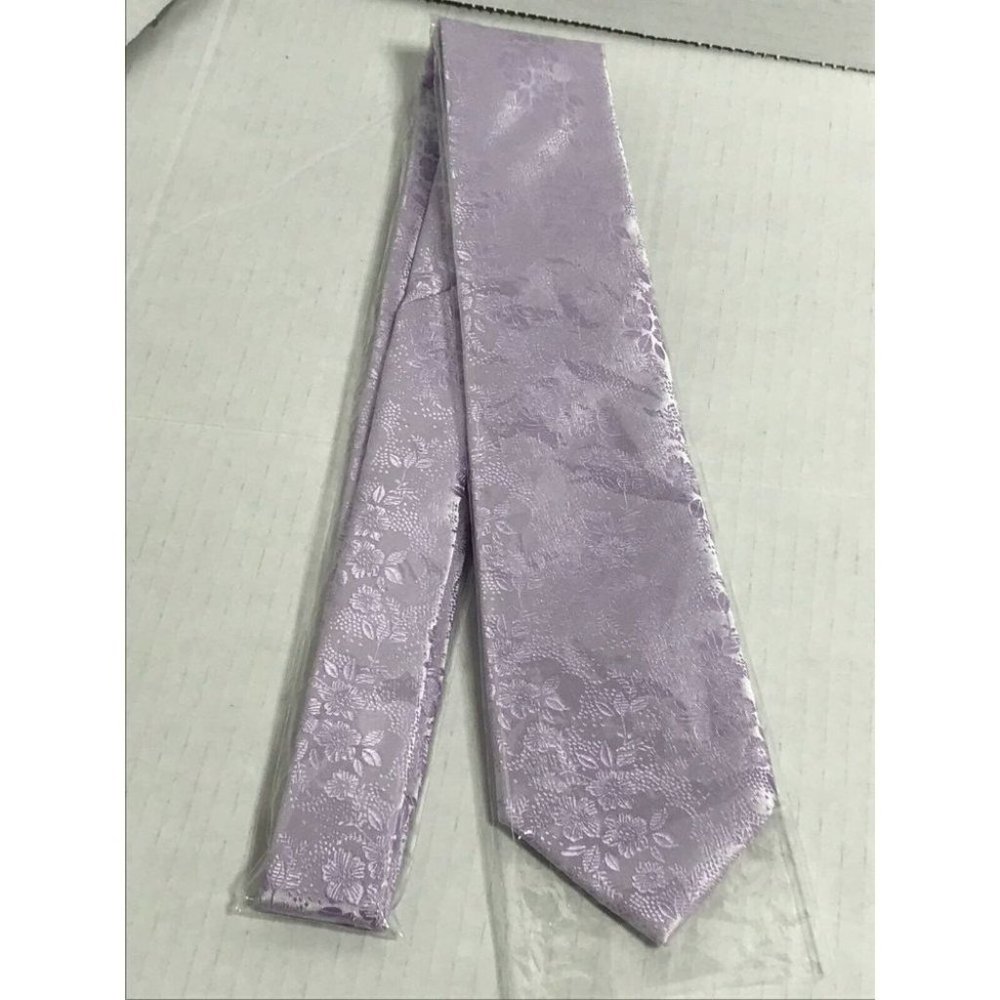 Hisdern Mens Tie Necktie Purple Floral Knit New